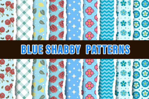 Blue Shabby Digital Papers Patterns: Elevate Your Creative Projects with Timeless Elegance