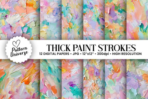 Bridging the Gap Between Digital Convenience and Handmade Charm with Pastel Thick Paint Strokes Patterns