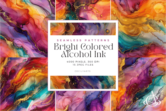 Bright Colored Alcohol Ink Patterns