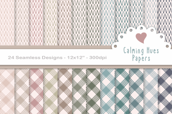 Calming Hues Plaid Chevron Patterns for Modern Design