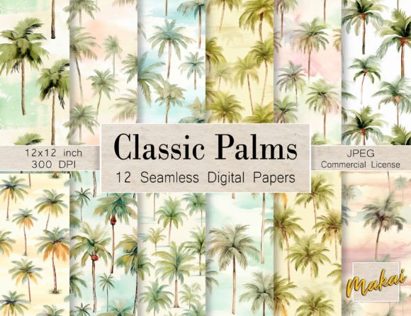 Classic Watercolor Palm Tree Patterns: A Comprehensive Evaluation for Digital Designers
