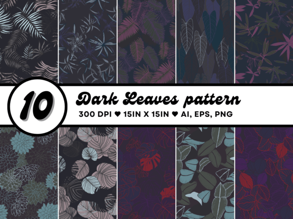 Dark Leaves Vector Patterns: Elevating Brand Identity with Organic Design