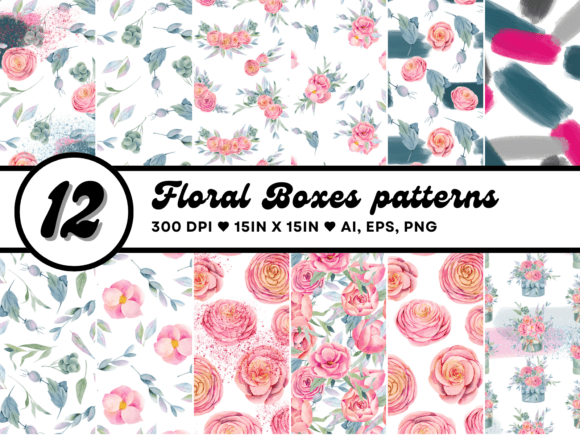 Floral Boxes Seamless Patterns Set: Elevate Your Visual Identity