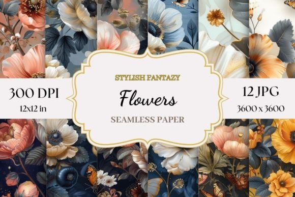 Flowers Digital Paper Seamless Patterns