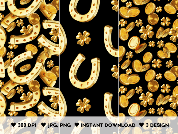 Golden Patterns Set: Elevating St. Patrick's Day Visual Workflows