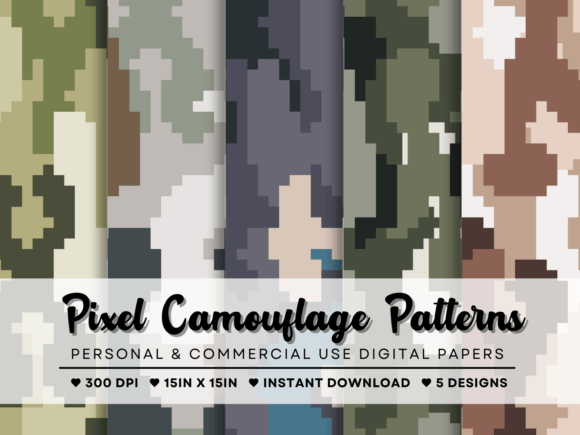 Seamless Pixel Camouflage Patterns for Designers