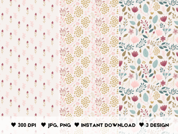 Secret Garden Seamless Vector Patterns: A Delicate Collection for Modern Designers
