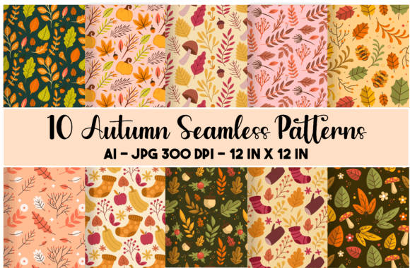 Transform Your Creative Projects with 10 Autumn Seamless Patterns