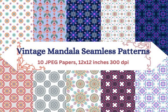 Transform Your Designs with Exquisite Vintage Mandala Seamless Patterns