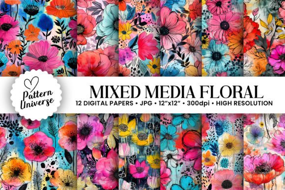 Unleash Your Creativity with Mixed Media Bold Floral Patterns